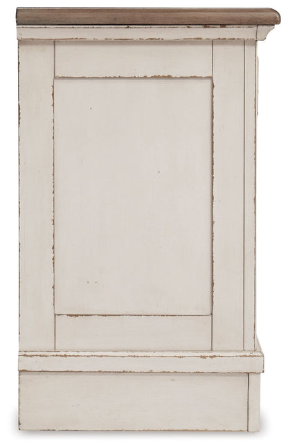Realyn - Three Drawer Night Stand - White / Brown / Beige - Hornell Furniture Outlet