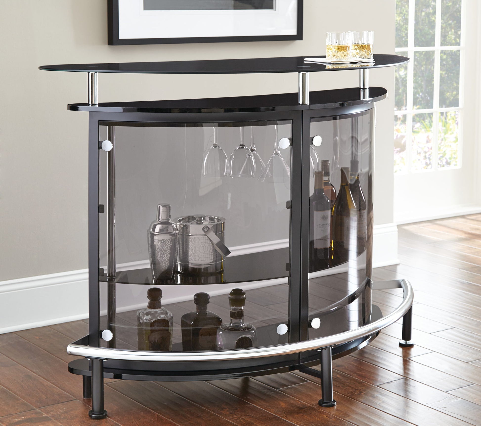 Ariana - Bar Table Or Server - Black - Hornell Furniture Outlet