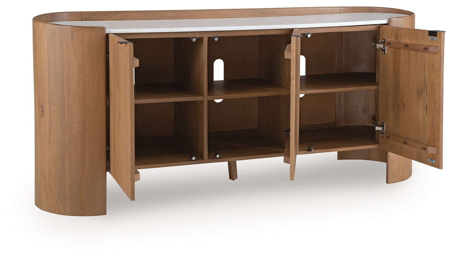 Fitzroy - Brown / White - Accent Cabinet - Hornell Furniture Outlet