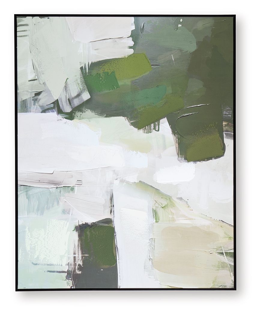 Vinick - Green / Gray / White - Wall Art - Hornell Furniture Outlet