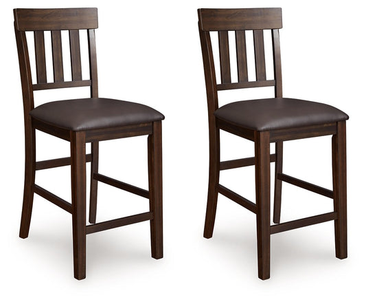 Haddigan - Upholstered Barstool (Set of 2) - Dark Brown - Hornell Furniture Outlet