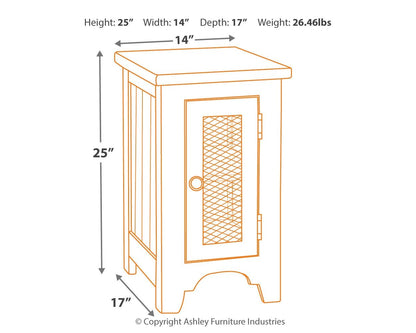 Wystfield - White / Brown - Chair Side End Table - Hornell Furniture Outlet