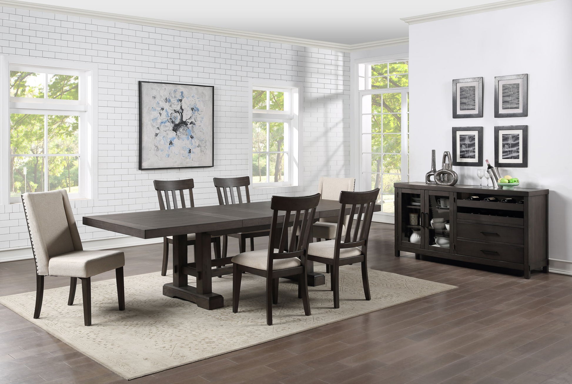 Napa - Upholstered Side Chair (Set of 2) - Dark Brown - Hornell Furniture Outlet