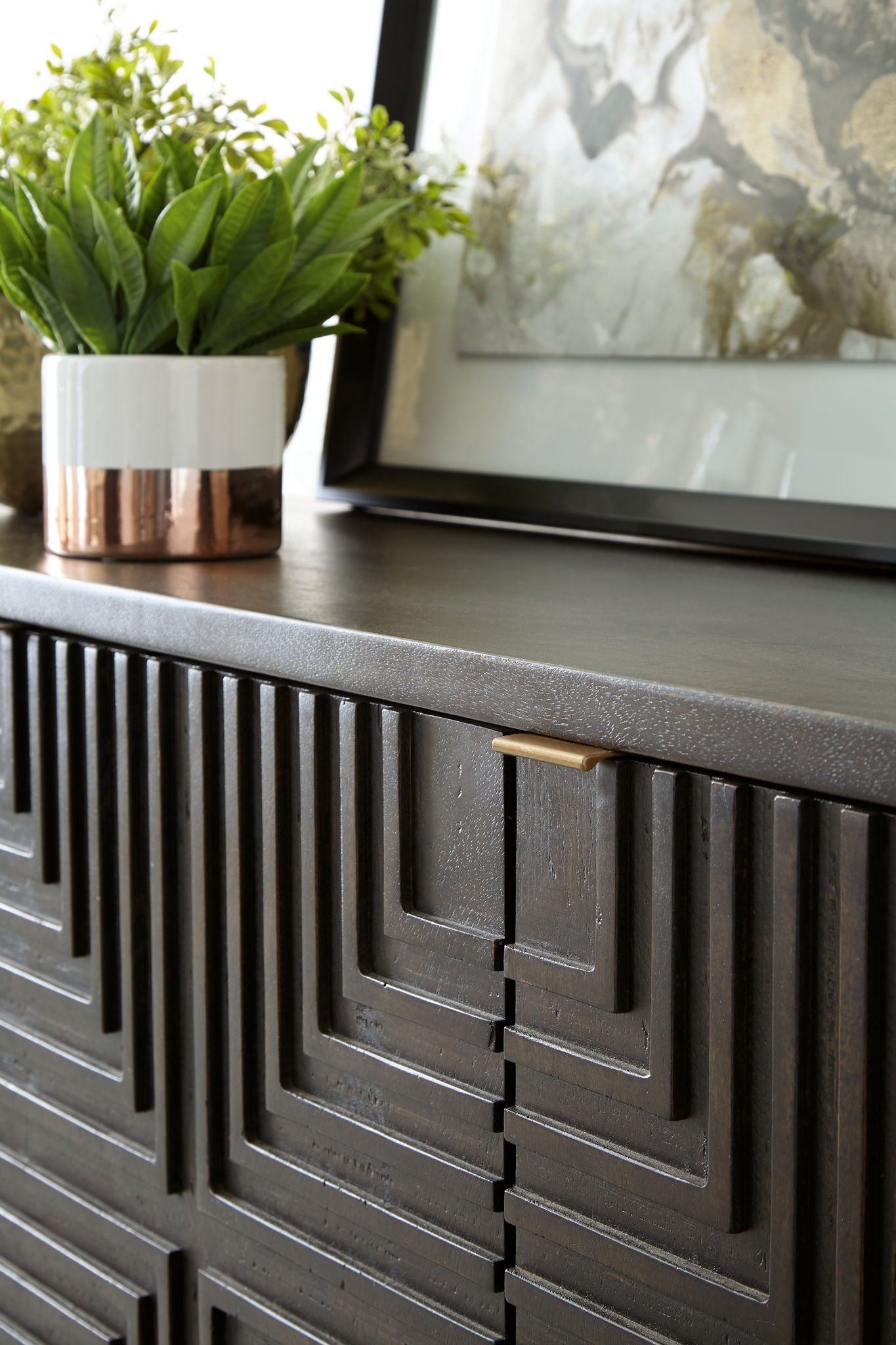 Elinmore - Brown / Gold Finish - Accent Cabinet - Hornell Furniture Outlet
