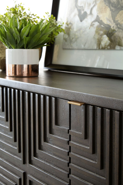 Elinmore - Brown / Gold Finish - Accent Cabinet - Hornell Furniture Outlet