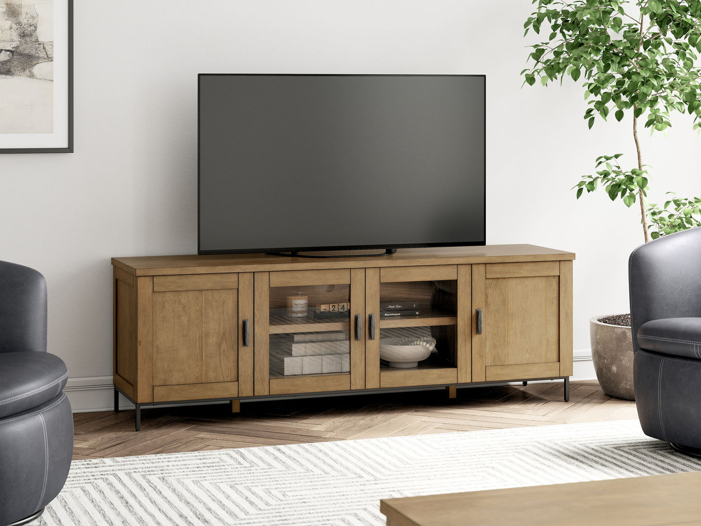 Torlanta - Brown - Extra Large TV Stand - Hornell Furniture Outlet
