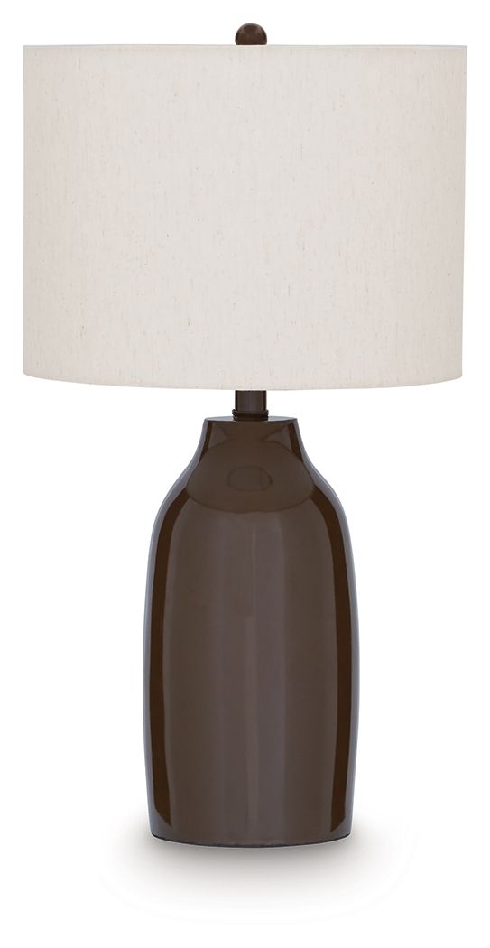 Jyler - Terracotta Table Lamp - Brown - Hornell Furniture Outlet