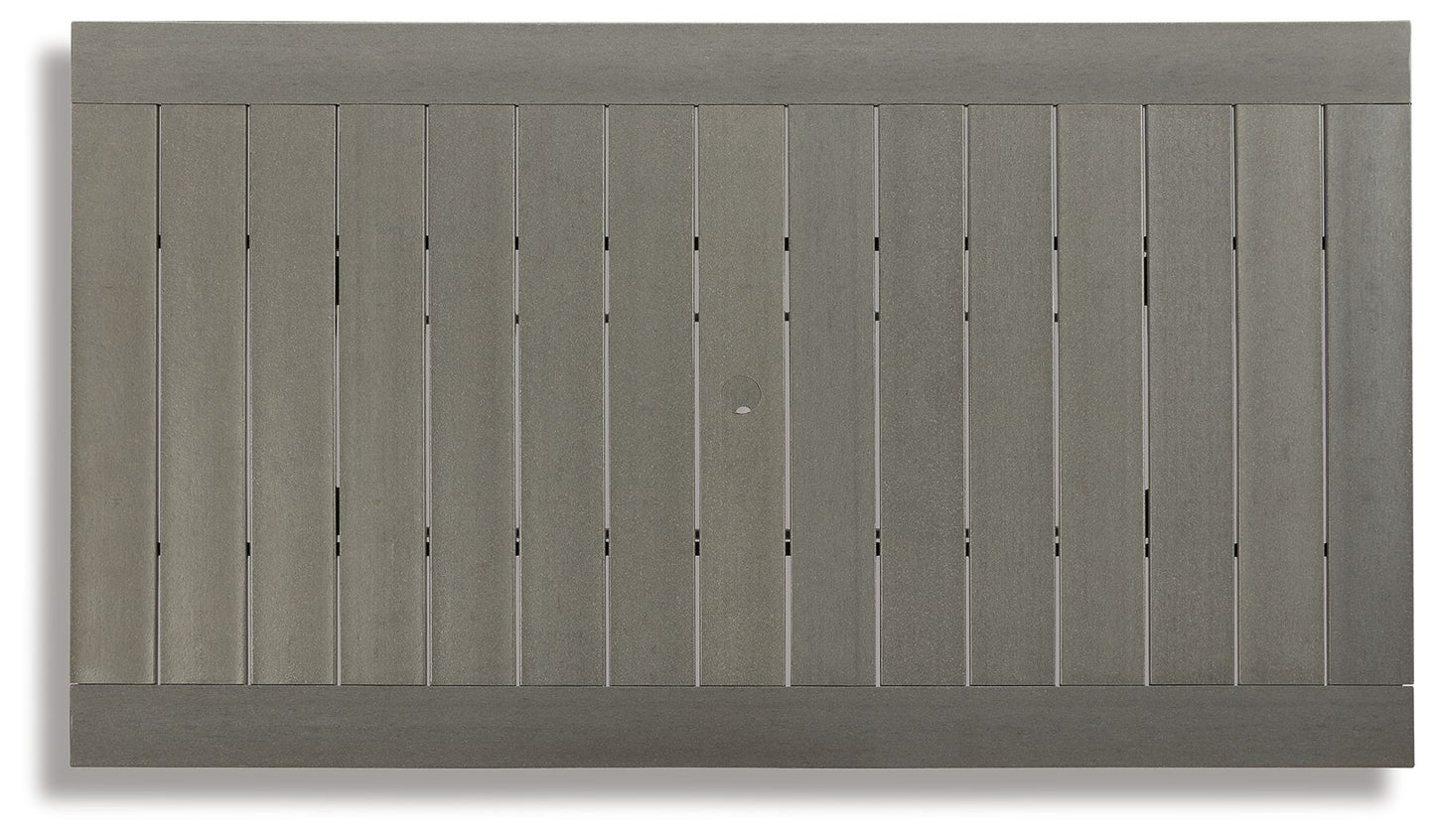 Visola - RECT Dining Table w/Umb OPT - Gray - Hornell Furniture Outlet