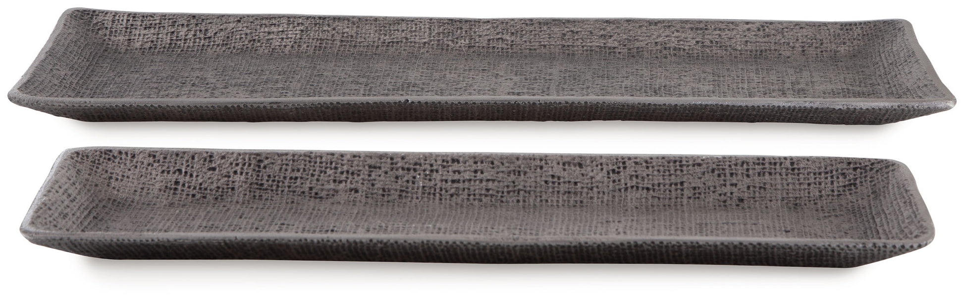 Garekton - Pewter Finish - Tray Set (Set of 2) - Hornell Furniture Outlet