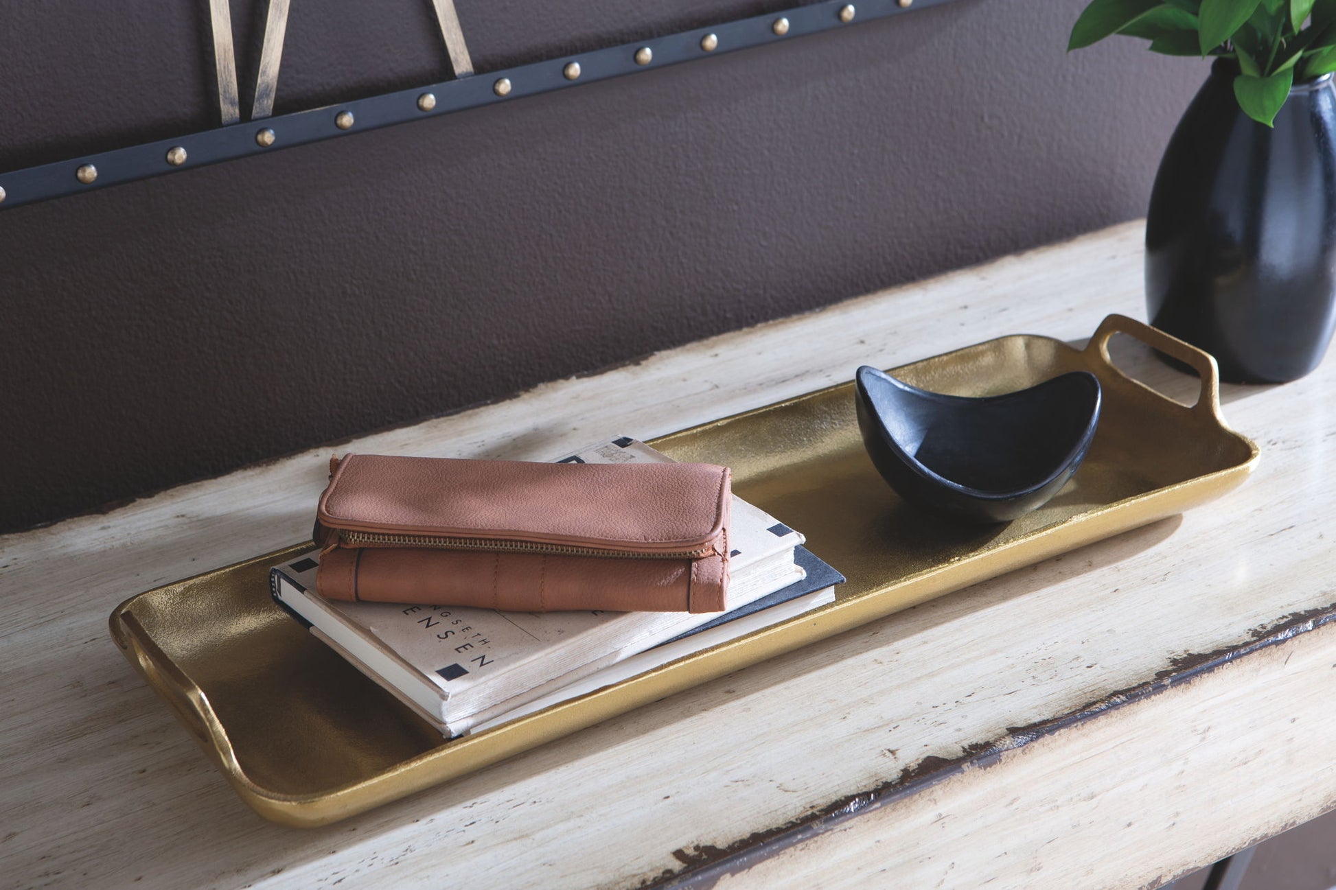Posy - Gold Finish - Tray - Hornell Furniture Outlet