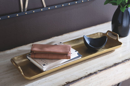 Posy - Gold Finish - Tray - Hornell Furniture Outlet