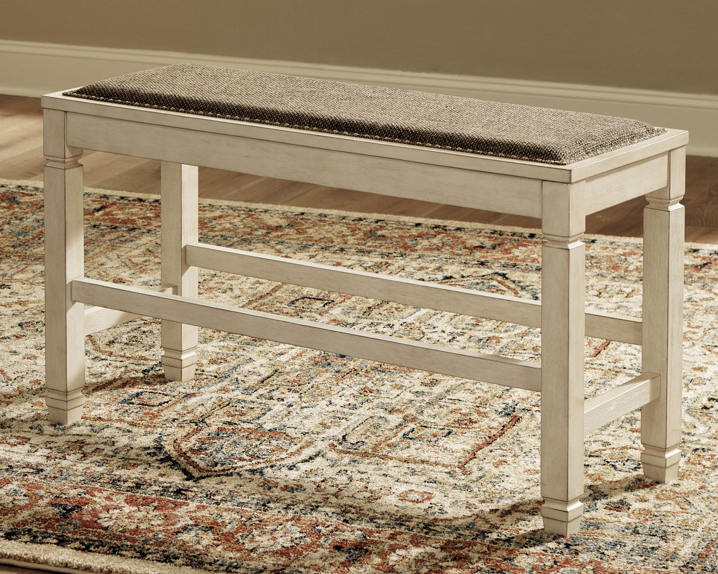 Bolanburg - DBL Counter UPH Bench - Beige - Hornell Furniture Outlet