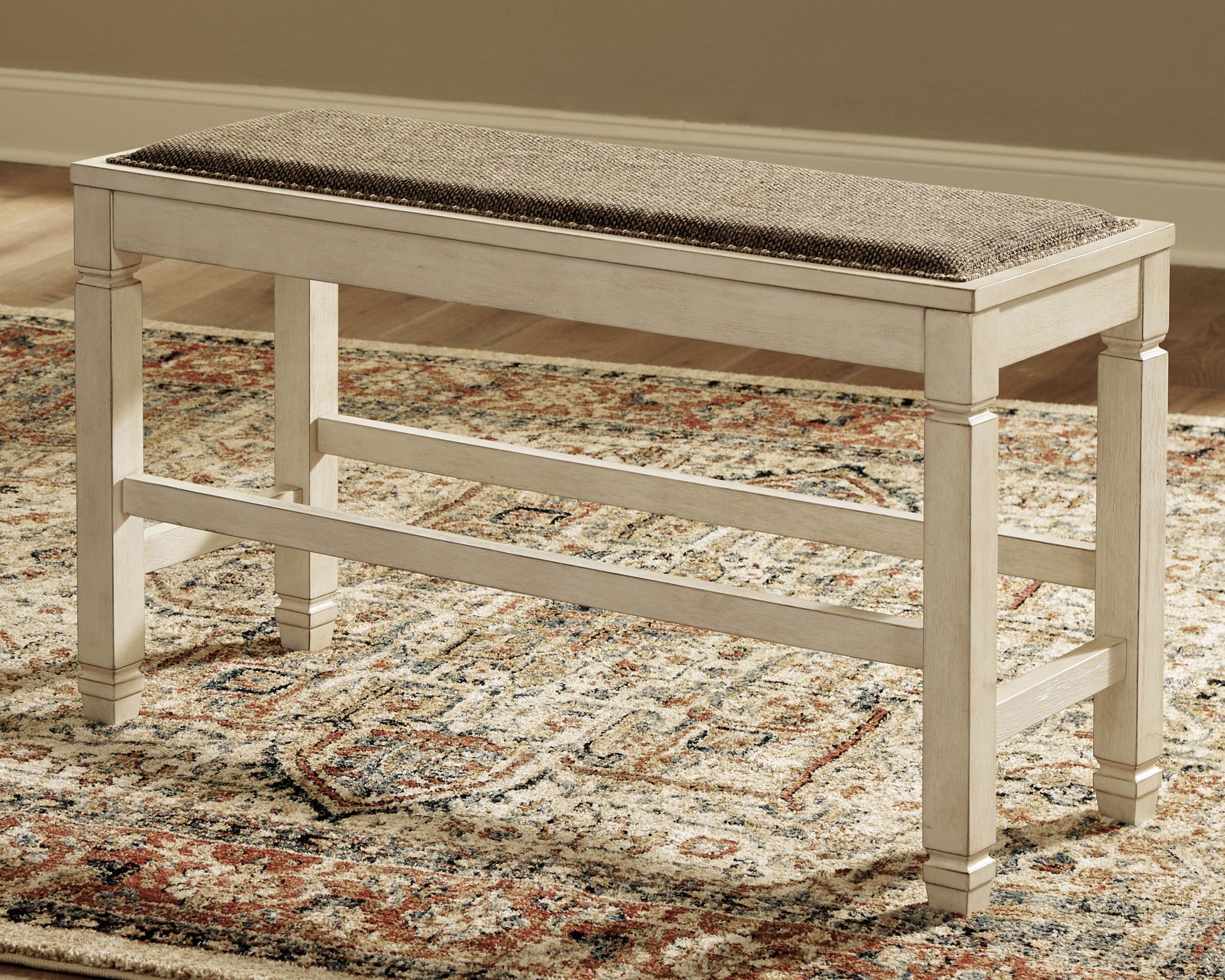 Bolanburg - DBL Counter UPH Bench - Beige - Hornell Furniture Outlet