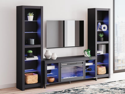Cayberry - 3-Piece Entertainment Center With Electric Fireplace - Black