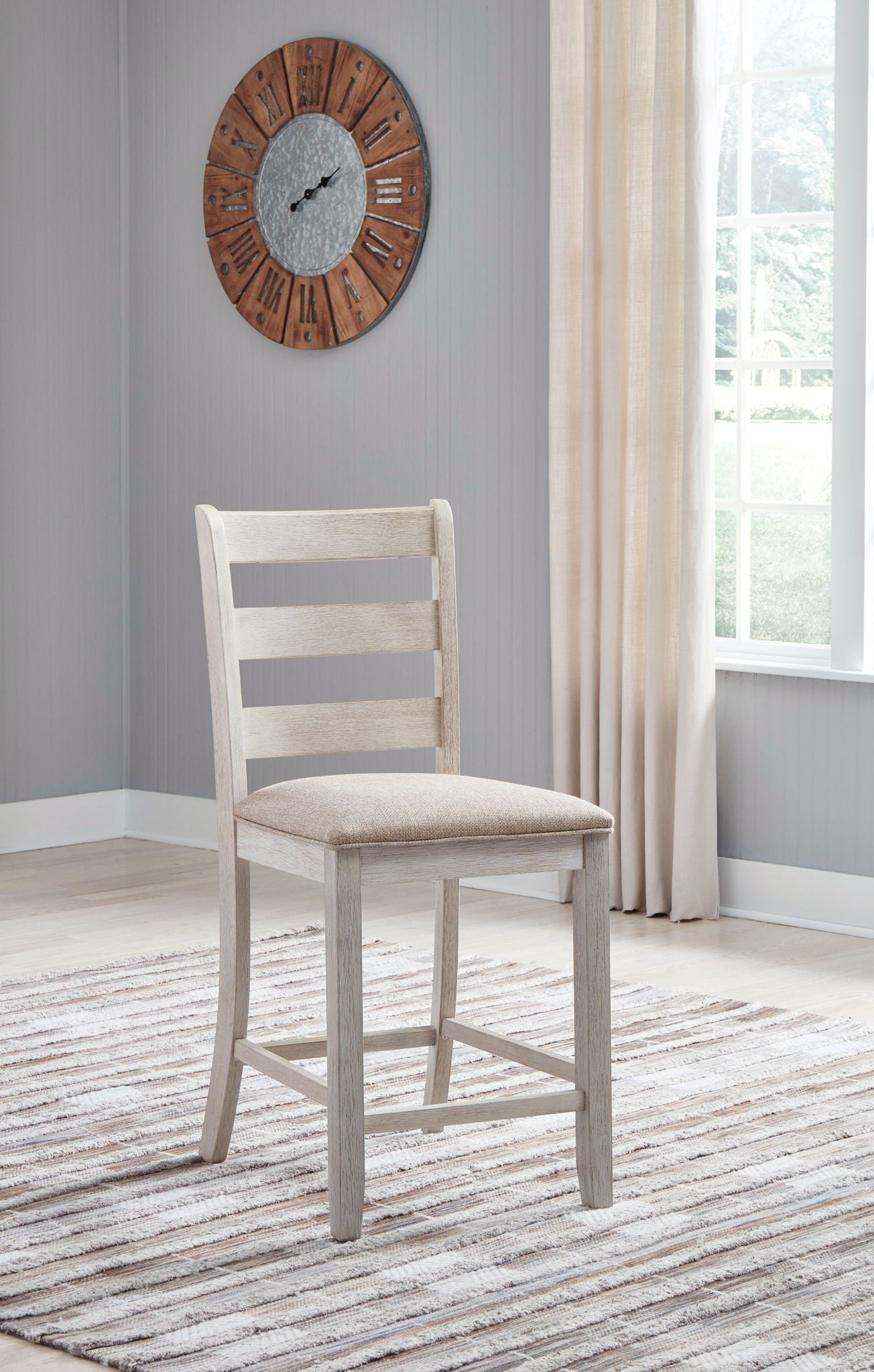 Skempton - Upholstered Barstool (Set of 2) - White - Hornell Furniture Outlet
