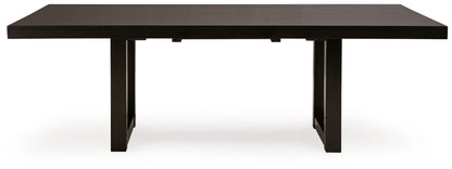Neymorton - 7 Pc. - Rectangular Extension Table, 6 Side Chairs - Dark Grayish Brown - Hornell Furniture Outlet