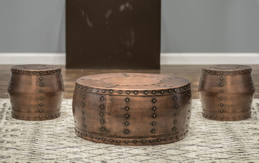 Cooper - 3 Piece Table Set - Light Brown - Hornell Furniture Outlet