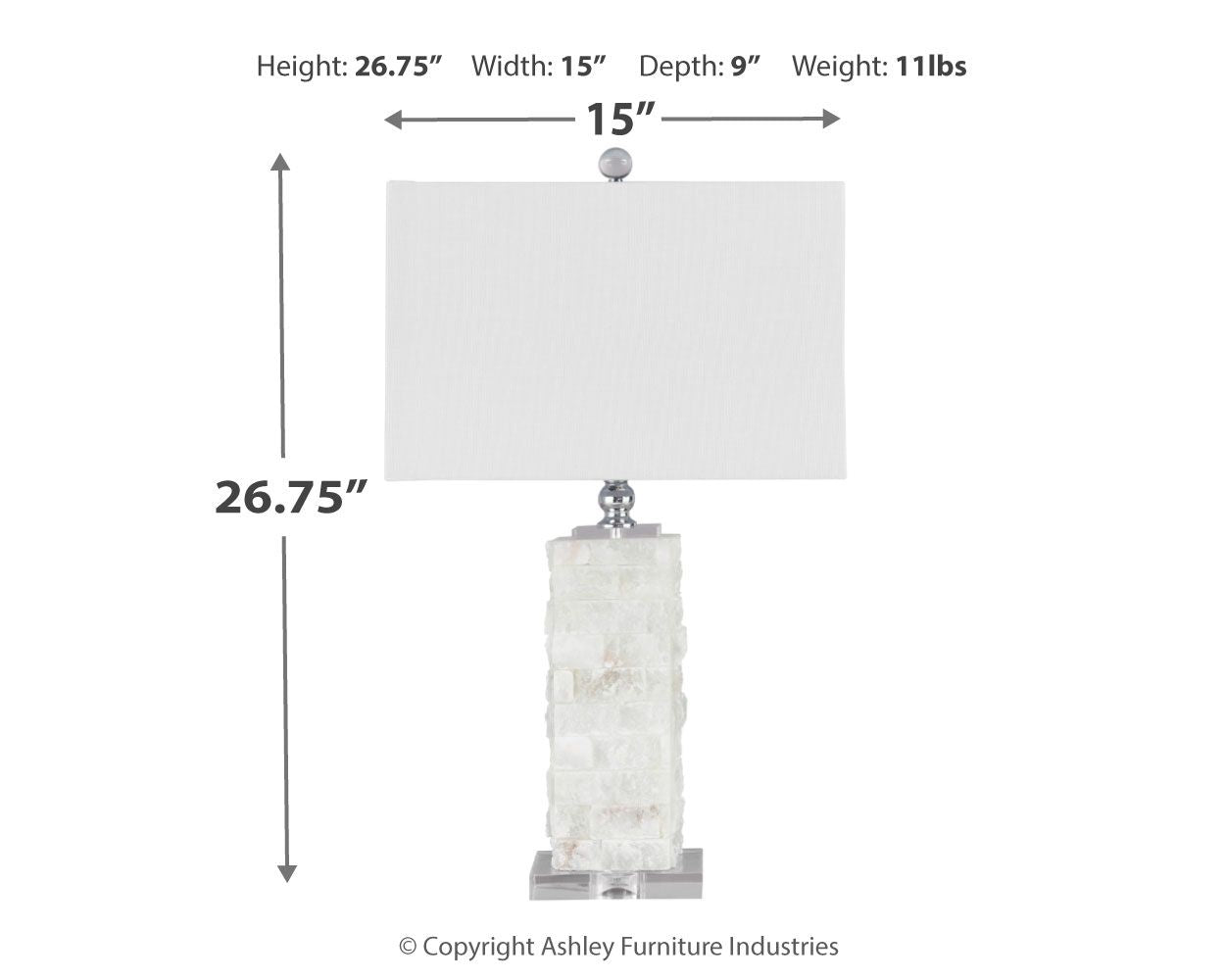 Malise - White - Alabaster Table Lamp - Hornell Furniture Outlet