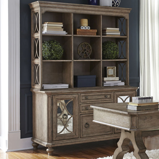 Simply Elegant - Credenza & Hutch - Light Brown - Hornell Furniture Outlet
