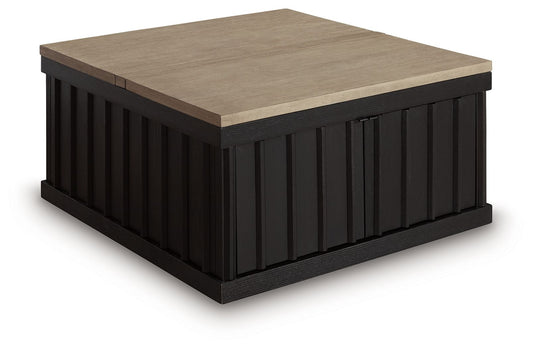 Rylandyn - Lift Top Cocktail Table - Black / Light Brown - Hornell Furniture Outlet
