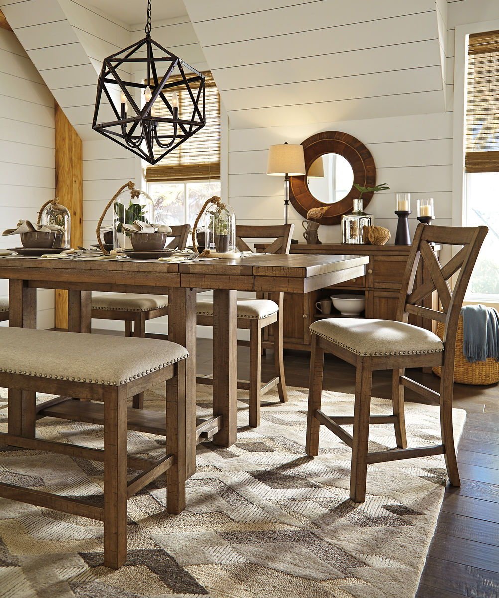 Moriville - Rectangular Dining Table Set - Counter Height - Hornell Furniture Outlet