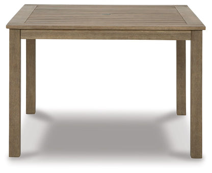 Aria Plains - Brown - Square Dining Table W/Umb Opt - Hornell Furniture Outlet