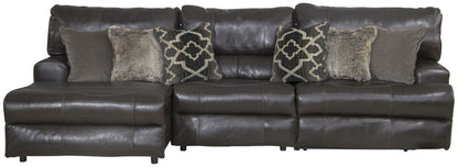 Como - 3 Piece Italian Leather Match Reclining Sectional - Hornell Furniture Outlet
