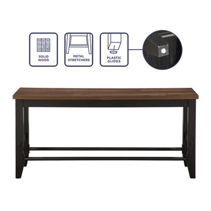 Bermuda - Counter Bench - Black - Hornell Furniture Outlet