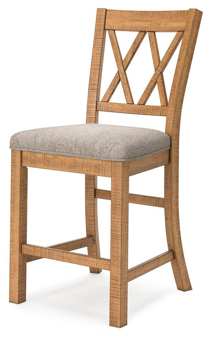 Havonplane - Brown - Upholstered Barstool (Set of 2) - Hornell Furniture Outlet