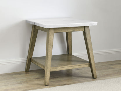 Vida - Marble Top Side Table - Brown - Hornell Furniture Outlet