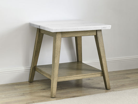 Vida - Marble Top Side Table - Brown - Hornell Furniture Outlet