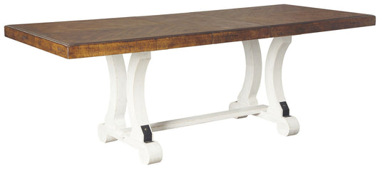 Valebeck - White / Brown - Rectangular Dining Room Table - Hornell Furniture Outlet