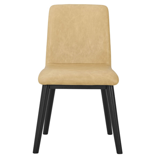 Vida Black - PU Side Chair (Set of 2) - Sand - Hornell Furniture Outlet