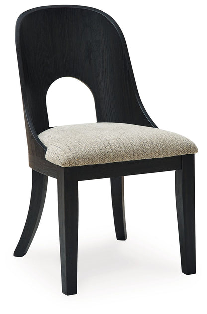 Rowanbeck - Gray / Black - Dining Upholstered Side Chair (Set of 2) - Hornell Furniture Outlet