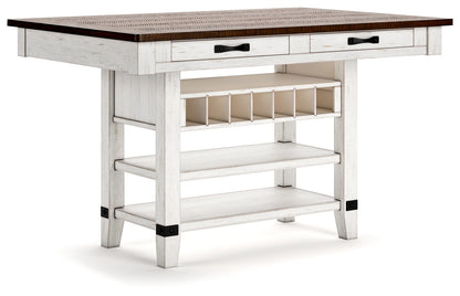 Valebeck - Rect Dining Room Counter Table With Wine Rack - Hornell Furniture Outlet