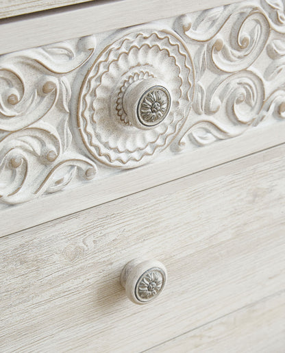Paxberry - Six Drawer Dresser - Vinyl - Wrapped - Whitewash - Hornell Furniture Outlet