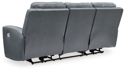 Mindanao - Steel - 2 Pc. - Power Reclining Sofa, Power Reclining Loveseat with Console - Hornell Furniture Outlet