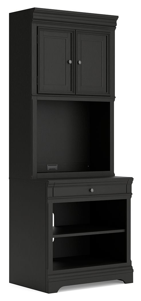 Beckincreek - Black - Bookcase With Door Hutch - Hornell Furniture Outlet