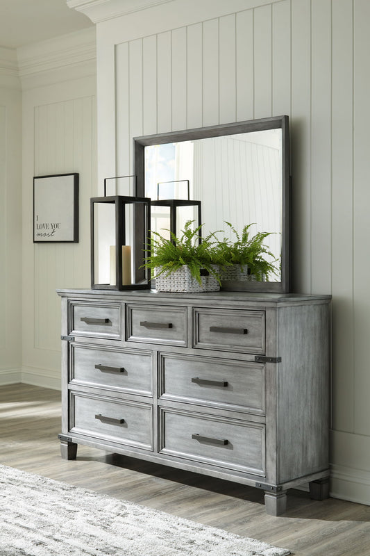 Russelyn - Gray - Dresser, Mirror - Hornell Furniture Outlet