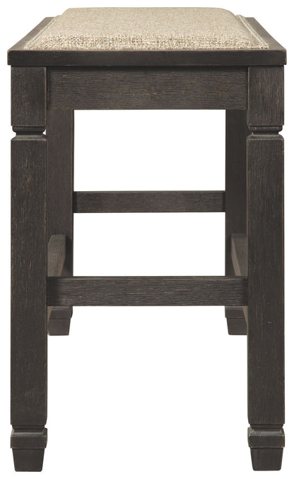 Tyler Creek - Antique Black - DBL Counter UPH Bench - Hornell Furniture Outlet
