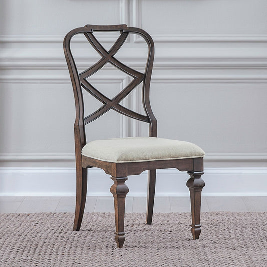 Provence Park - Wood Back Side Chair (RTA) - Brown - Hornell Furniture Outlet