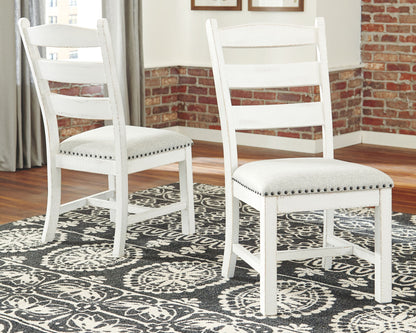 Valebeck - Beige / White - Dining UPH Side Chair (Set of 2) - Hornell Furniture Outlet