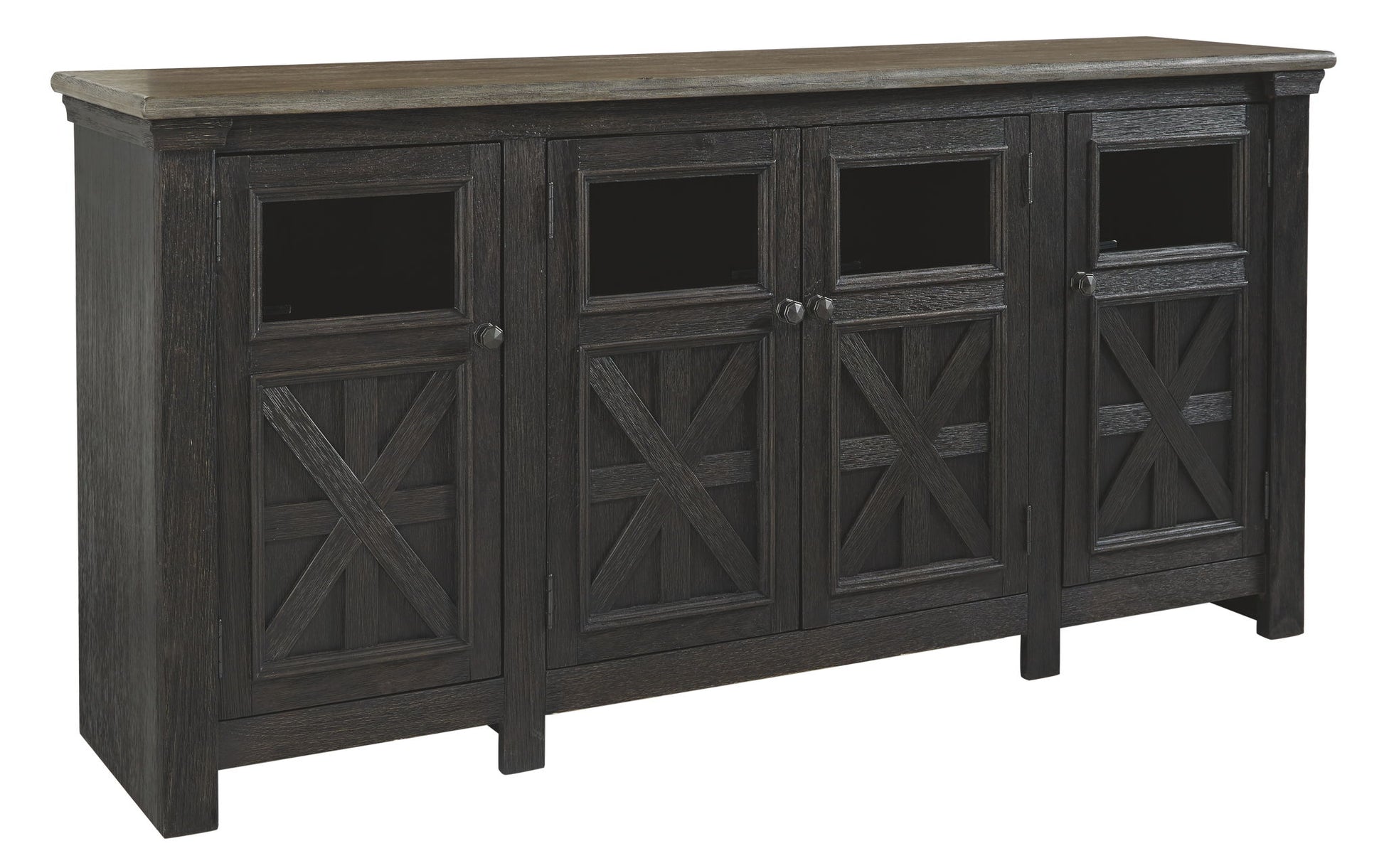 Tyler Creek - Black / Gray - Extra Large TV Stand - Hornell Furniture Outlet