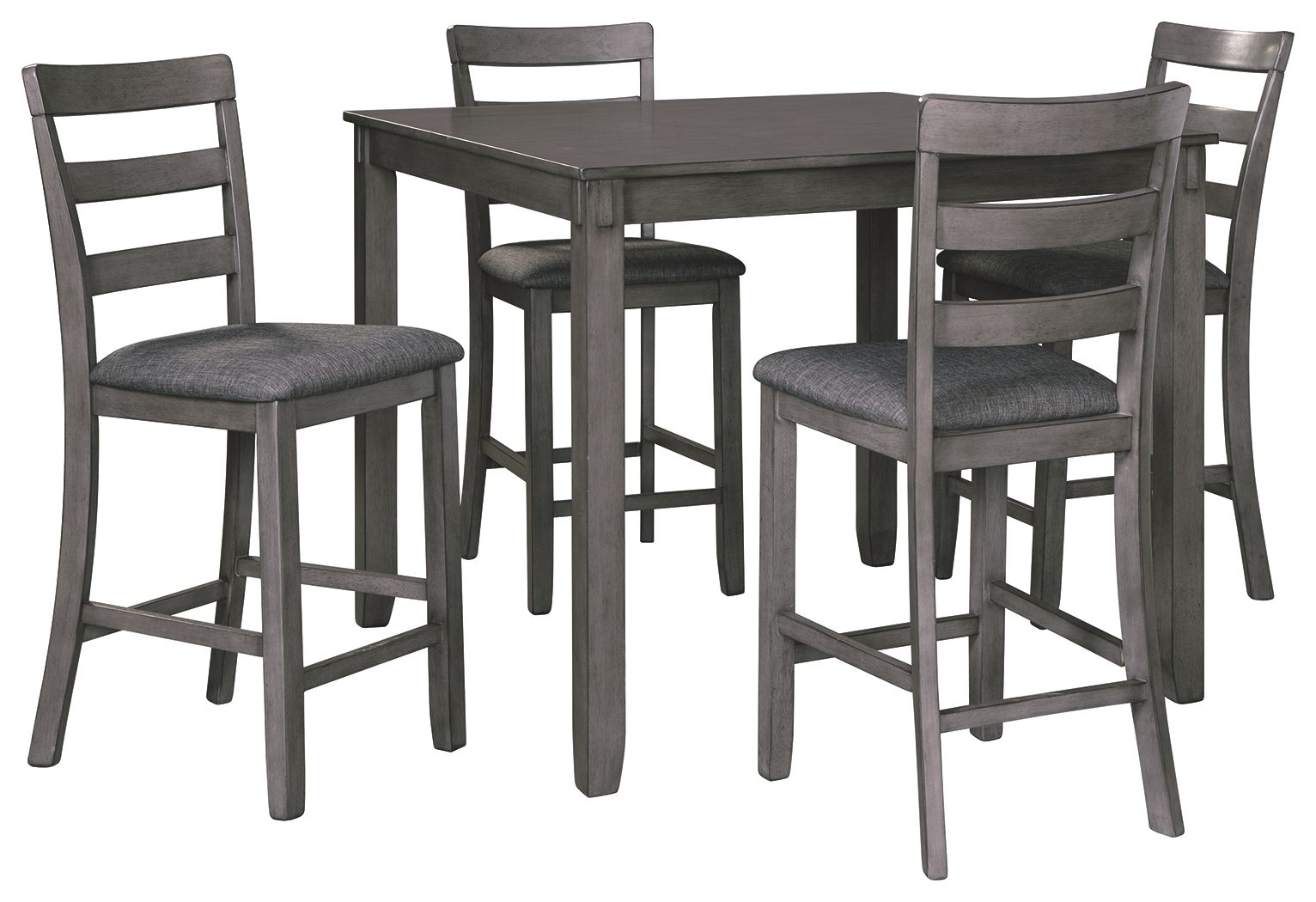 Bridson - Gray - Square Counter TBL Set (Set of 5) - Hornell Furniture Outlet