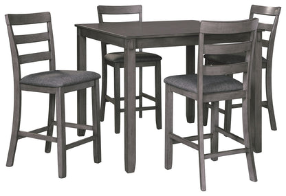 Bridson - Gray - Square Counter TBL Set (Set of 5) - Hornell Furniture Outlet