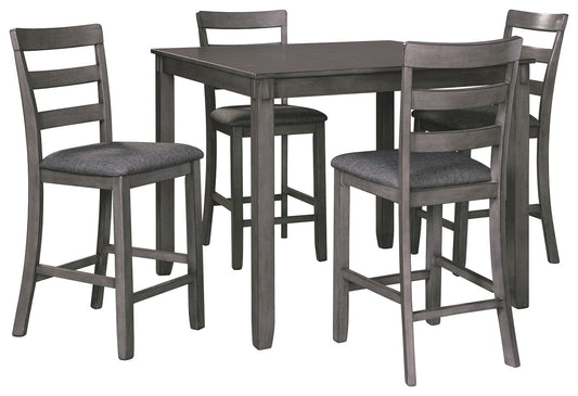 Bridson - Gray - Square Counter TBL Set (Set of 5) - Hornell Furniture Outlet