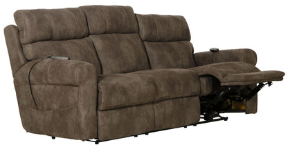 Tranquility - Power Headrest Power Lay Flat Reclining Sofa With DDT / CR3 Heat / Massage / Lumbar - Pewter - Hornell Furniture Outlet