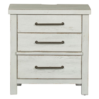 Modern Farmhouse - 3 Drawer Night Stand - Hornell Furniture Outlet