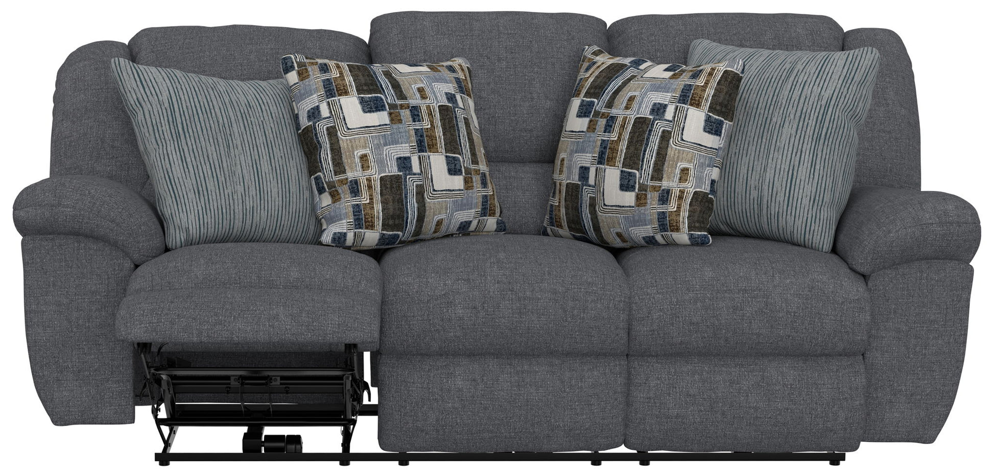 Trifecta - Sofa With 3 Recliners and Drop Down Table - Hornell Furniture Outlet