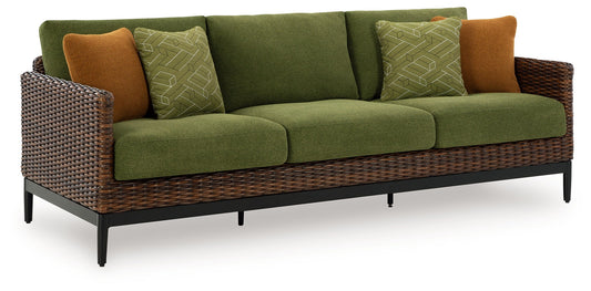 Horizon Hall - Brown / Green - Sofa With Cushion - Hornell Furniture Outlet